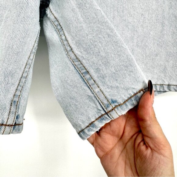 LEVI’S VINTAGE 90s Relaxed 951 Orange Tab High Rise Light Sun Faded Denim Jorts - Picture 3 of 9